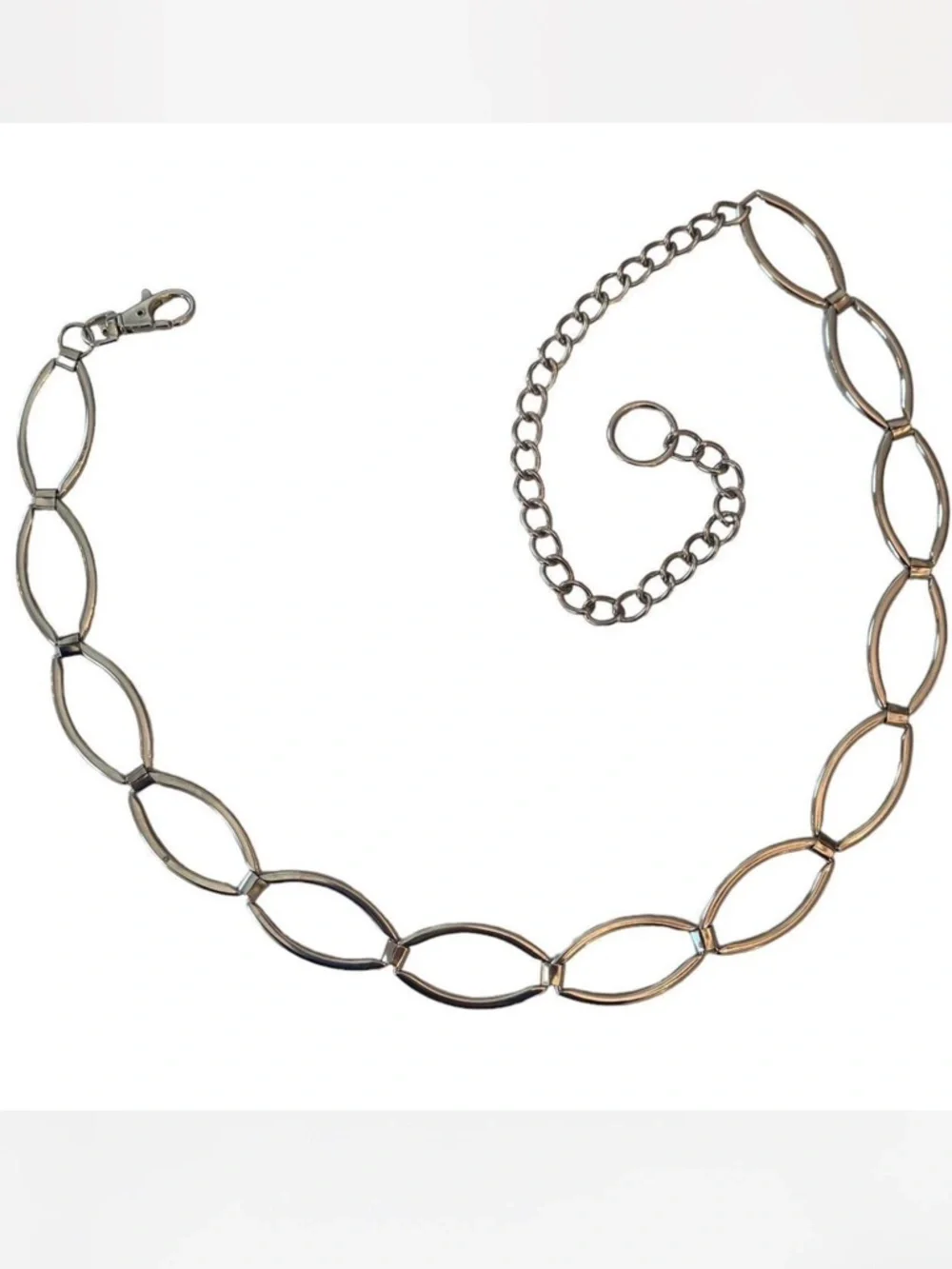 Vintage Y2K Silver Oval Chain Belt